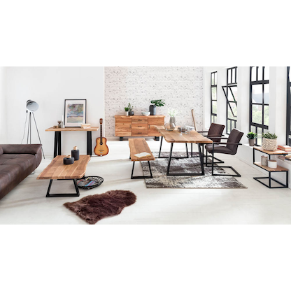 Artikelbild 7 für WOHNLING Schreibtisch akazie rechteckig, Kufen-Gestell schwarz 120,0 x 45,0 cm, Artikelnummer 540332