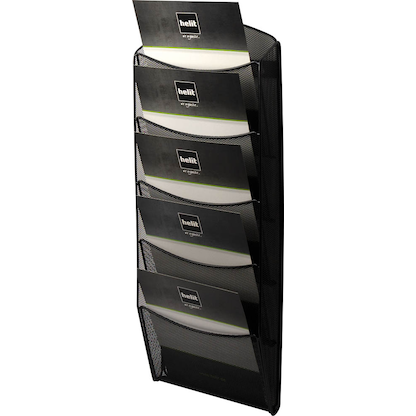 Artikelbild 3 für helit Wandprospekthalter Mesh schwarz DIN A4 5 Fächer, Artikelnummer 576316