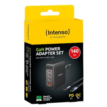 Artikelbild 8 für Intenso W140A3C + C520C USB-C Kabel GaN-Ladeadapter weiß, 140 Watt, Artikelnummer 514387
