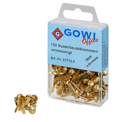 Artikelbild 2 für 100 Gowi Musterbeutelklammern Rundkopf, Artikelnummer 475386
