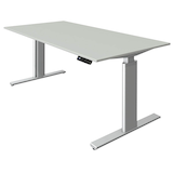 Artikelbild 1 für Kerkmann Move 3 tube elektrisch höhenverstellbarer Schreibtisch lichtgrau rechteckig, T-Fuß-Gestell silber 160,0 x 80,0 cm, Artikelnummer 289452