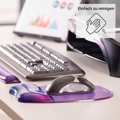 Artikelbild 4 für Fellowes Mousepad mit Handgelenkauflage Crystals Gel violett, Artikelnummer 420596