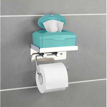 Artikelbild 4 für WENKO Toilettenpapierhalter mit Ablage 2in1 silber, Artikelnummer 813133