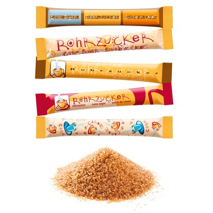 Artikelbild 2 für HELLMA Rohrohrzucker-Sticks, 50 x 4,0 g, Artikelnummer 240087