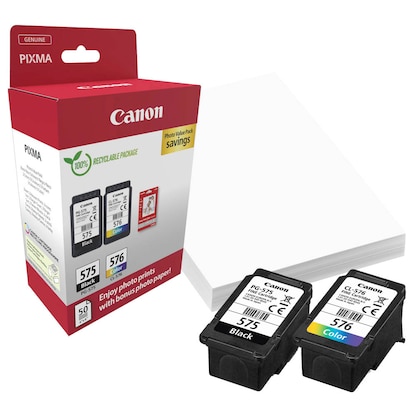 Artikelbild 12 für Canon PG-575/CL-576 schwarz, color Druckköpfe + Fotopapier, 2er-Set, Artikelnummer 143707