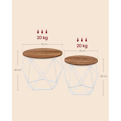 Artikelbild 3 für VASAGLE Couchtische-Set braun, Artikelnummer 439426