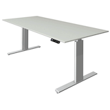 Artikelbild 1 für Kerkmann Move 3 tube elektrisch höhenverstellbarer Schreibtisch lichtgrau rechteckig, T-Fuß-Gestell silber 180,0 x 80,0 cm, Artikelnummer 289502
