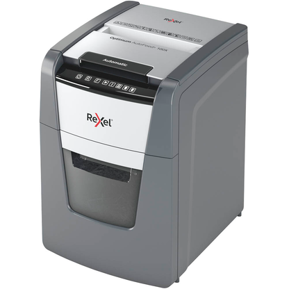 Artikelbild 5 für AKTION: Rexel Optimum AutoFeed+100X Aktenvernichter mit Partikelschnitt P-4, 4 x 28 mm, bis 100 Blatt, schwarz mit 30 Euro CashBack, Artikelnummer 267387