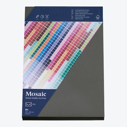 Artikelbild 2 für artoz Briefumschläge Mosaic DIN B6 ohne Fenster graphit nassklebend 20 St., Artikelnummer 869943