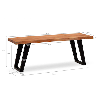 Artikelbild 2 für WOHNLING Garderobenbank WL7.288 akazie Holz 120,0 cm, Artikelnummer 402556