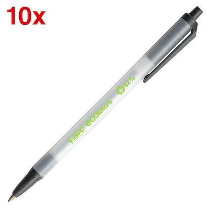 Artikelbild 5 für AKTION: BIC Kugelschreiber ECOlutions® Clic Stic™ transparent/schwarz, Schreibfarbe: schwarz, 10 St., Artikelnummer 393381