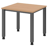 Artikelbild 1 für HAMMERBACHER QS08 höhenverstellbarer Schreibtisch eiche quadratisch, 4-Fuß-Gestell grau 80,0 x 80,0 cm, Artikelnummer 101339