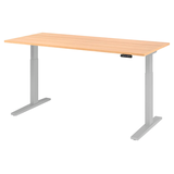 Artikelbild 1 für HAMMERBACHER XMKA19 elektrisch höhenverstellbarer Schreibtisch eiche rechteckig, C-Fuß-Gestell silber 180,0 x 80,0 cm, Artikelnummer 838019