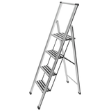 Artikelbild 1 für WENKO Stehleiter einseitig silber 4 Stufen, H: 144,0 cm, Artikelnummer 423140