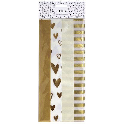 Artikelbild für artoz Seidenpapier sortiert gold/weiß, 50,0 x 70,0 cm, Artikelnummer 832242