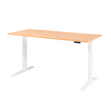 Artikelbild 1 für HAMMERBACHER XMKA19 elektrisch höhenverstellbarer Schreibtisch eiche rechteckig, C-Fuß-Gestell weiß 180,0 x 80,0 cm, Artikelnummer 543502