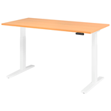Artikelbild 1 für HAMMERBACHER XMKA16 elektrisch höhenverstellbarer Schreibtisch buche rechteckig, C-Fuß-Gestell weiß 160,0 x 80,0 cm, Artikelnummer 543813