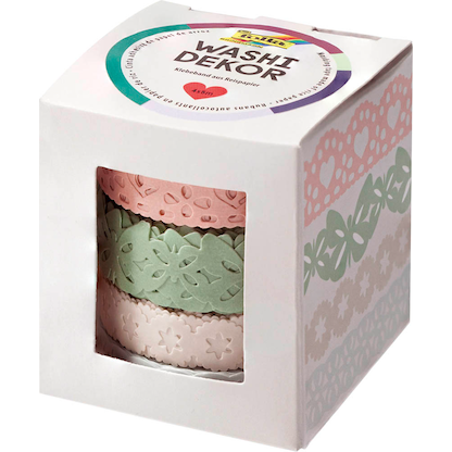 Artikelbild für folia Washi Dekor pastell Deko-Klebeband matt 10,0/15,0 mm x 5,0 m 4 Rollen, Artikelnummer 192181