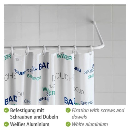 Artikelbild 2 für WENKO Metall Duschvorhangstange L-Form, Artikelnummer 664567