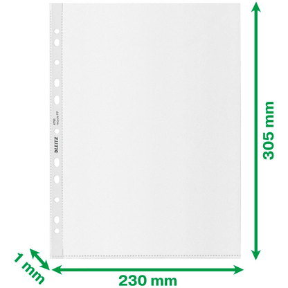Artikelbild 2 für AKTION: 100 LEITZ Prospekthüllen recycle 4791 DIN A4 transparent genarbt 0,10 mm mit Prämie nach Registrierung, Artikelnummer 696930