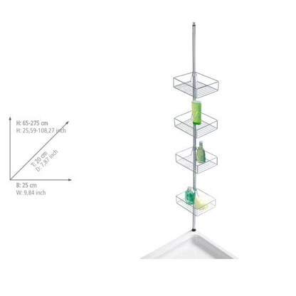 Artikelbild 8 für WENKO Teleskop-Duschregal Domaso silber 25,0 x 20,0 x 65,0 - 275,0 cm, Artikelnummer 530511