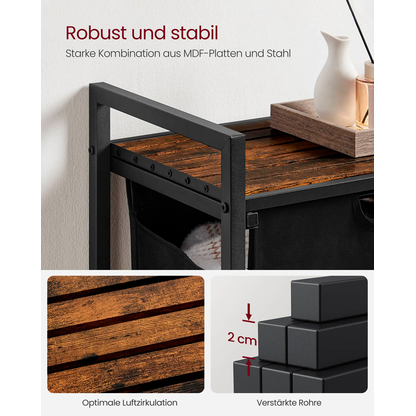 Artikelbild 8 für VASAGLE Wäschekorb braun, schwarz, Artikelnummer 438859