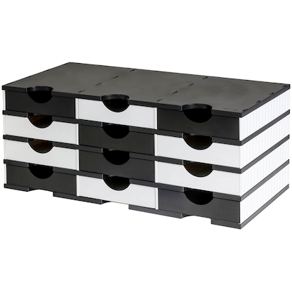 Artikelbild 4 für styro Sortierstation styrodoc duo Standard schwarz/weiß mit 12 Fächer, Artikelnummer 659148