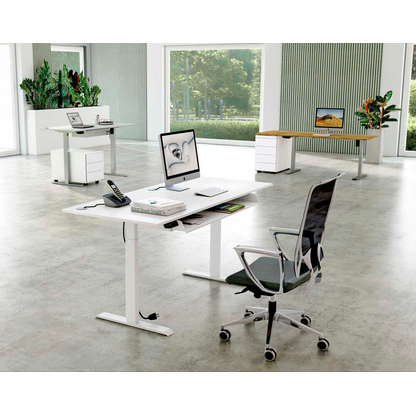 Artikelbild 5 für Kerkmann Move 1 elektrisch höhenverstellbarer Schreibtisch weiß rechteckig, T-Fuß-Gestell weiß 160,0 x 80,0 cm, Artikelnummer 852424