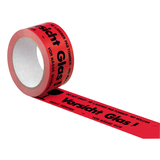 Artikelbild 1 für SUPRA Warnklebeband Vorsicht Glas! rot/schwarz 50,0 mm x 66,0 m 1 Rolle, Artikelnummer 660795