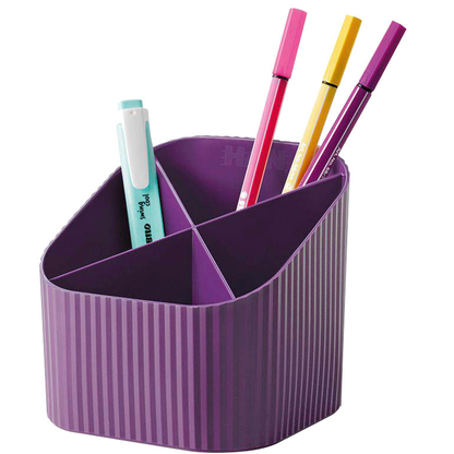 Artikelbild 5 für HAN Stiftehalter X-LOOP lila 100% Recyclingmaterial 4 Fächer 11,1 x 12,1 x 10,6 cm, Artikelnummer 440481