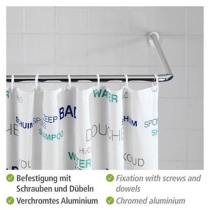 Artikelbild 3 für WENKO Metall Duschvorhangstange L-Form, Artikelnummer 664621