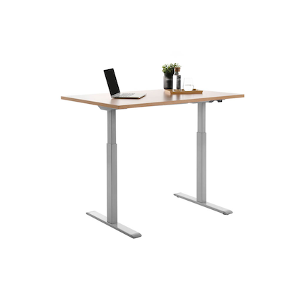 Artikelbild 4 für Topstar E-Table elektrisch höhenverstellbarer Schreibtisch buche rechteckig, T-Fuß-Gestell grau 120,0 x 80,0 cm, Artikelnummer 501027