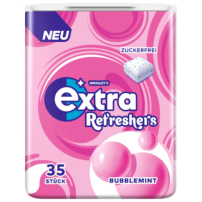 Artikelbild 2 für extra® Refreshers BUBBLEMINT Kaugummis 35 Stück, Artikelnummer 473169