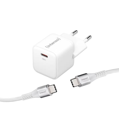 Artikelbild 2 für Intenso W30C + C315C USB-C Kabel GaN-Ladeadapter weiß, 30 Watt, Artikelnummer 514249