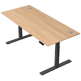Artikelbild 1 für Kerkmann Move 2 Plus elektrisch höhenverstellbarer Schreibtisch eiche hell rechteckig, T-Fuß-Gestell anthrazit 180,0 x 80,0 cm, Artikelnummer 520033