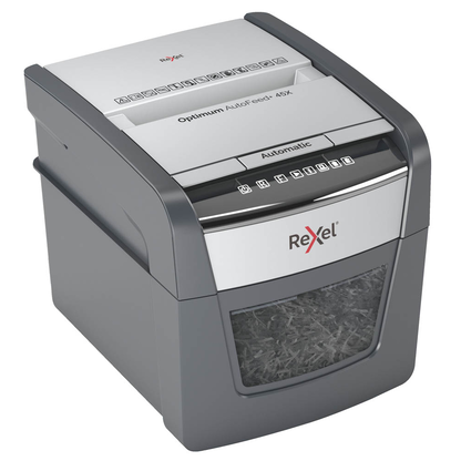 Artikelbild 2 für AKTION: Rexel Optimum AutoFeed+ 45X Aktenvernichter mit Partikelschnitt P-4, 4 x 28 mm, bis 45 Blatt, schwarz mit 15 Euro CashBack, Artikelnummer 267342