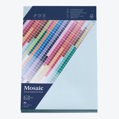 Artikelbild 2 für artoz Briefumschläge Mosaic DIN B6 ohne Fenster hellblau nassklebend 20 St., Artikelnummer 869997