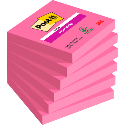 Artikelbild 23 für Post-it® Super Sticky Haftnotizen extrastark 654SPI pink, 6 Blöcke, Artikelnummer 442152
