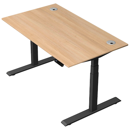 Artikelbild für Kerkmann Move 2 Plus elektrisch höhenverstellbarer Schreibtisch eiche hell rechteckig, T-Fuß-Gestell anthrazit 140,0 x 80,0 cm, Artikelnummer 520043