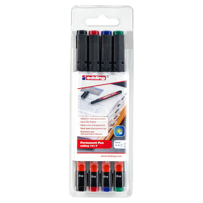 Artikelbild für edding 141 Folienstifte-Set farbsortiert permanent 4 St., Artikelnummer 269487