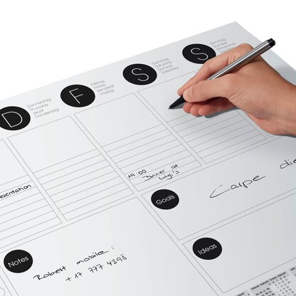 Artikelbild 8 für SIGEL Schreibtischunterlage WOCHENPLANER 2026/2027 schwarz/weiß Papier 42,0 x 29,7 cm, 30 Blatt, Artikelnummer 585283
