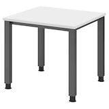 Artikelbild 1 für HAMMERBACHER QS08 höhenverstellbarer Schreibtisch weiß quadratisch, 4-Fuß-Gestell grau 80,0 x 80,0 cm, Artikelnummer 101388