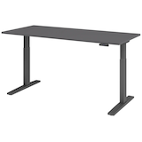 Artikelbild 1 für HAMMERBACHER XMKA19 elektrisch höhenverstellbarer Schreibtisch grafit rechteckig, C-Fuß-Gestell grau 180,0 x 80,0 cm, Artikelnummer 379036