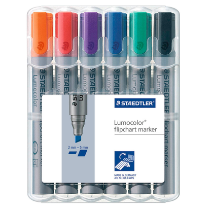 Artikelbild für STAEDTLER Lumocolor Flipchart-Marker farbsortiert 2,0 - 5,0 mm, 6 St., Artikelnummer 521914