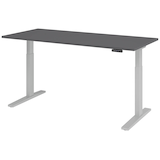 Artikelbild 1 für HAMMERBACHER XMKA19 elektrisch höhenverstellbarer Schreibtisch grafit rechteckig, C-Fuß-Gestell silber 180,0 x 80,0 cm, Artikelnummer 379846
