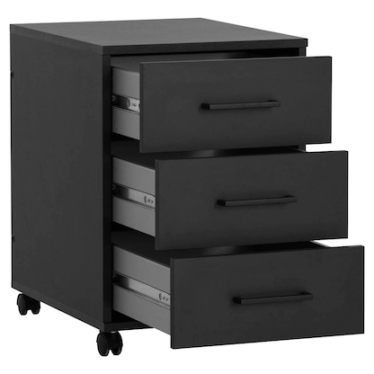 Artikelbild 5 für MÖBELPARTNER Ruby Rollcontainer schwarz 3 Auszüge 40,1 x 50,0 x 57,0 cm, Artikelnummer 323828