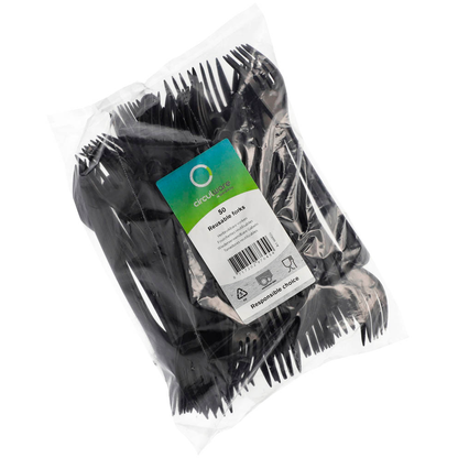 Artikelbild 2 für circulware RESBONSIBLES Mehrweg-Gabeln, Kunststoff schwarz, 50 St., Artikelnummer 889323