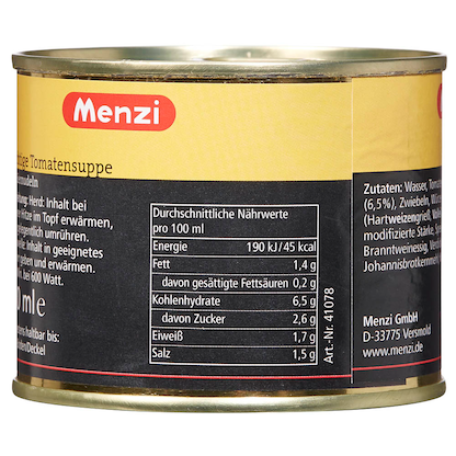 Artikelbild 2 für Menzi fruchtige Tomatensuppe mit Eiernudeln Eintopf 5x 200,0 ml, Artikelnummer 178992