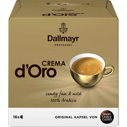 Artikelbild 4 für Dallmayr Crema d'Oro Kaffeekapseln, Arabicabohnen kräftig, 16 Portionen, Artikelnummer 817890