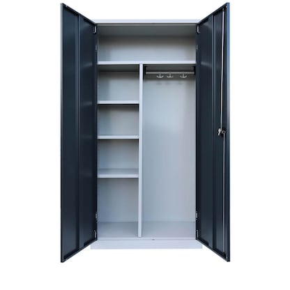 Artikelbild 2 für ClassiX Putzmittelschrank X-545548 anthrazit, lichtgrau 92,0 x 42,0 x 194,5 cm, aufgebaut, Artikelnummer 184669